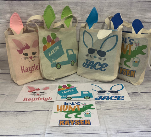Custom Easter totes with puzzle