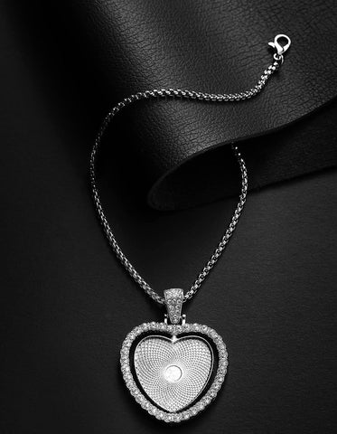 Custom double sided heart necklace